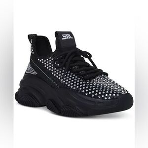 Steve Madden Women's Phantom Rhinestone Mesh Chunky Lace-Up Sneakers Size 8 NWOT